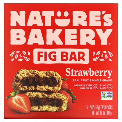 

Nature's Bakery, Fig Bar, Strawberry, 6 Twin Packs, 2 oz (57 g) Each