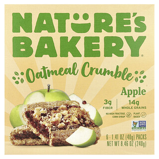 Nature's Bakery, Crumble de Aveia, Maçã, 6 Pacotes, 40 g (1,41 oz) Cada