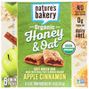 Nature's Bakery, Avena y miel orgánicas, barra con un toque de horno, manzana y canela, 6 paquetes dobles, 1.3 oz cada una