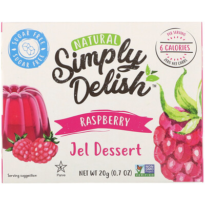 Natural Simply Delish Natural Jel Dessert, Raspberry, 0.7 oz (20 g)