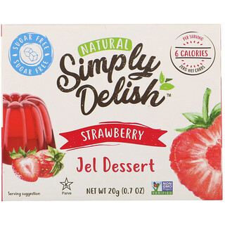 Natural Simply Delish, Natural Jel 甜點，草莓味，0.7 盎司（20 克）