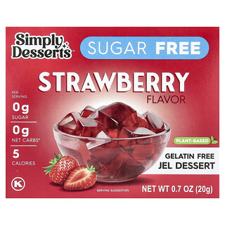 Simply Desserts, Желатин без желатин, без захар, ягоди, 0,7 унции (20 g)
