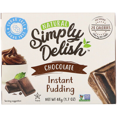 Natural Simply Delish Натуральный пудинг быстрого приготовления, шоколад, 48 г