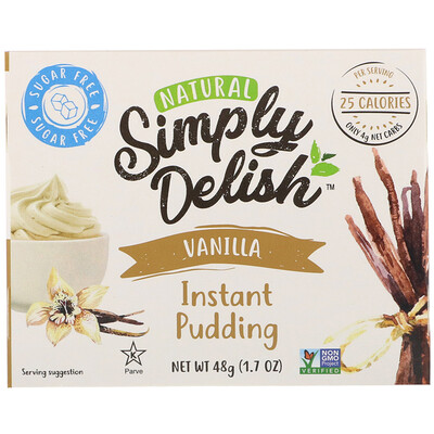 Natural Simply Delish Natural Instant Pudding, Vanilla, 1.7 oz (48 g)