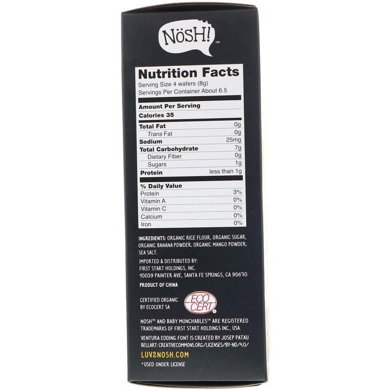 NosH!, Baby Munchables, Organic Teething Wafers, Banana & Mango, 13