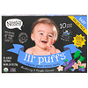 NosH!, Baby Lil' Puffs, cereal inflado de granos orgánicos, mora azul y zanahoria morada, paquete de 10, 0.25 onzas (7 gramos) cada uno
