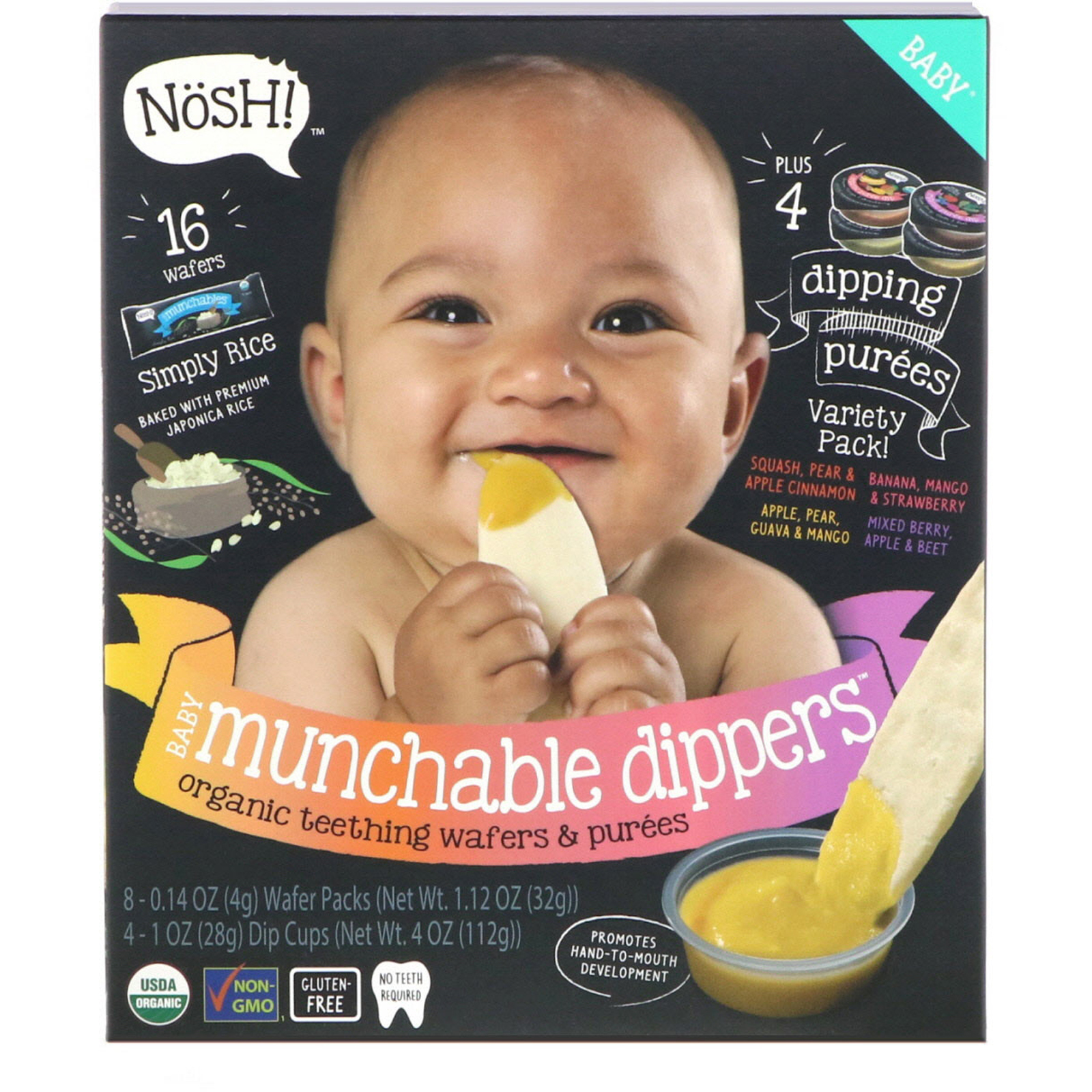 nosh baby munchables organic teething wafers