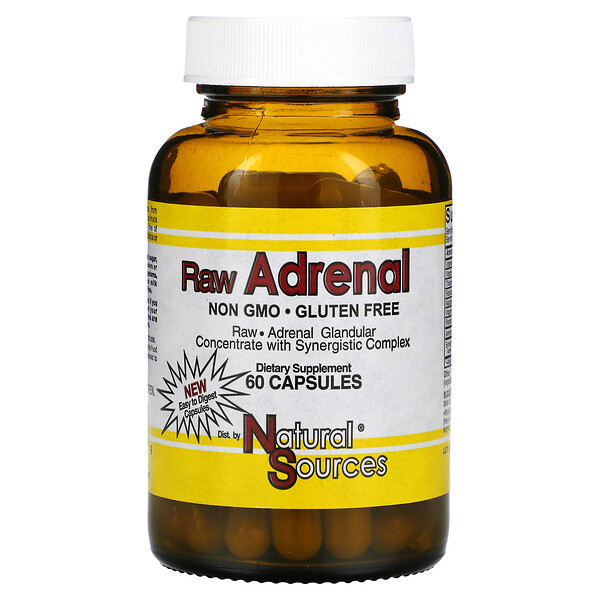 Natural Sources, Raw Adrenal, 60 , 60 vegetarische Kapseln