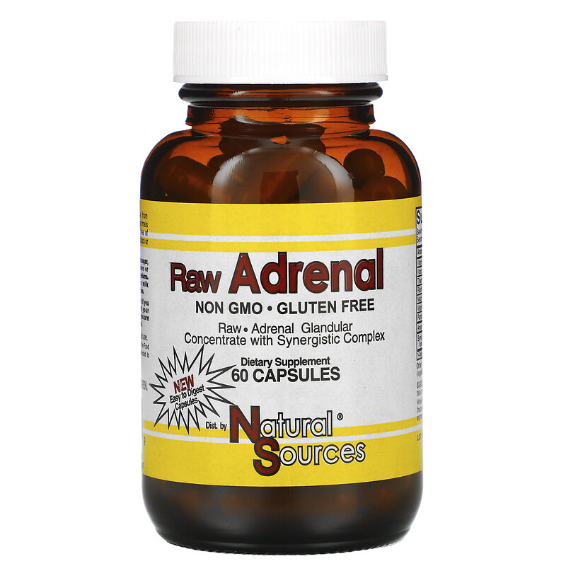 Natural Sources, Raw Adrenal, 60 Capsules iHerb