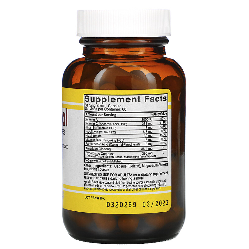 Natural Sources, Raw Adrenal, 60 Capsules iHerb