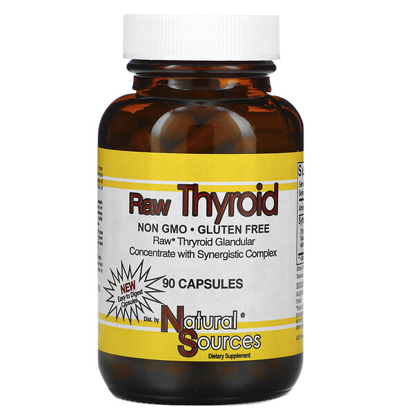 Natural Sources‏, Raw Thyroid, 90 Capsules