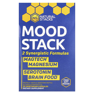 Natural Stacks, Mood Stack, 2 flasker, 15 vegetariske kapsler hver