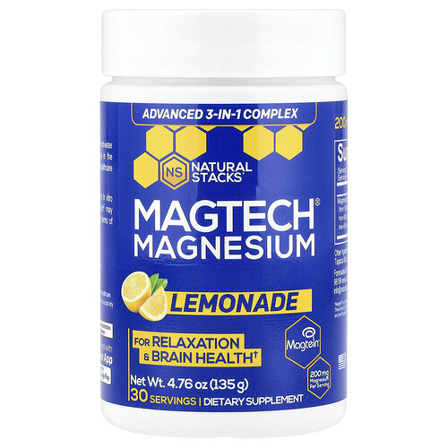 Natural Stacks Natural Stacks, MagTech® Magnesium, Lemonade, 4.76 oz (135 g)