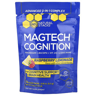 Natural Stacks, MagTech® Cognition, Himbeerlimonade, 14 Sticks, je 5,3 g (0,18 oz.)