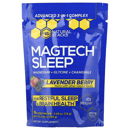 Natural Stacks, MagTech® Sleep, Lavendel-Beere, 14 Sticks, je 7,8 g (0,28 oz.).