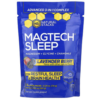Natural Stacks, MagTech® Sleep, Lavender Berry, 14 Stick Packs, 0.28 oz (7.8 g) Each