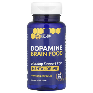 Natural Stacks, Dopamine Brain Food™, 60 веганских капсул