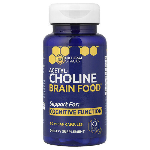 Natural Stacks, Acetylcholine Brain Food™, Brain Food mit Acetylcholin, 60 vegane Kapseln