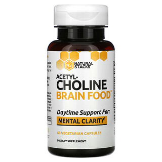 Natural Stacks, Brain Food con acetilcolina, Refuerzo para el cerebro, 60 cápsulas vegetales