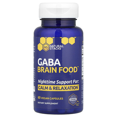 Product Image for Natural Stacks, Gaba Brain Food , 60 Vegan Capsules