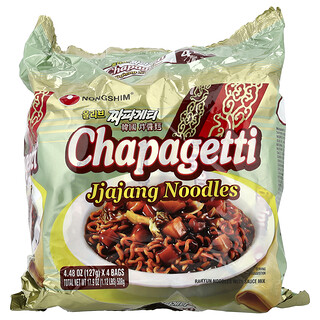 Nongshim, Mie Chapagetti Jjajang, 4 Kantong, Masing-Masing 127 g (4,48 ons)