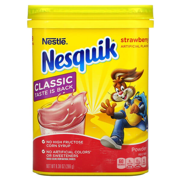 Nesquik, Nestle，粉，草莓味，9.38 盎司（266 克）