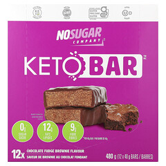 Keto Bar™, брауні з шоколадною помадкою, 12 батончиків по 40 г