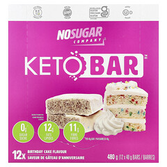 Keto Bar™, торт до дня народження, 12 батончиків по 40 г
