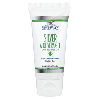 Natural Path Silver Wings, Silver, Aloe Vera Gel with Tea Tree Oil, 1.5 oz (42.5 g)