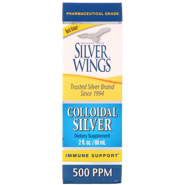 Natural Path Silver Wings, Plata Coloidal, 500 PPM, 2 fl oz (60 ml)