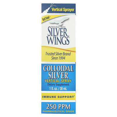 

Natural Path Silver Wings, Colloidal Silver Vertical Spray, 250 PPM, 1 fl oz (30 ml)