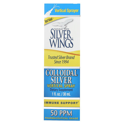 

Natural Path Silver Wings Colloidal Silver Vertical Spray 50 PPM 1 fl oz (30 ml)