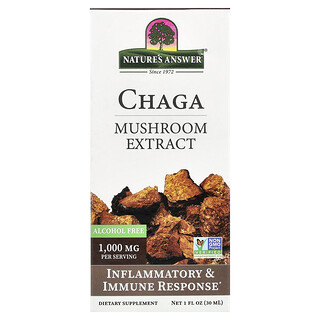 Nature's Answer, Chaga, Extracto de hongo chaga, Sin alcohol, 30 ml (1 oz. líq.)