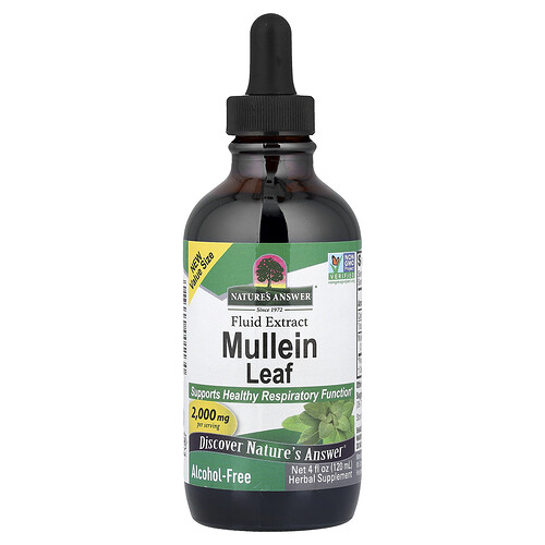 Nature's Answer, Hoja de gordolobo, Extracto fluido, Sin alcohol, 120 mg, 120 ml (120 oz. líq.)