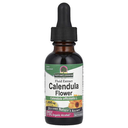 Nature's Answer Calendula Flower, Fluid Extract, Lowest Alcohol, 1,000 mg, 1 fl oz (30 ml)