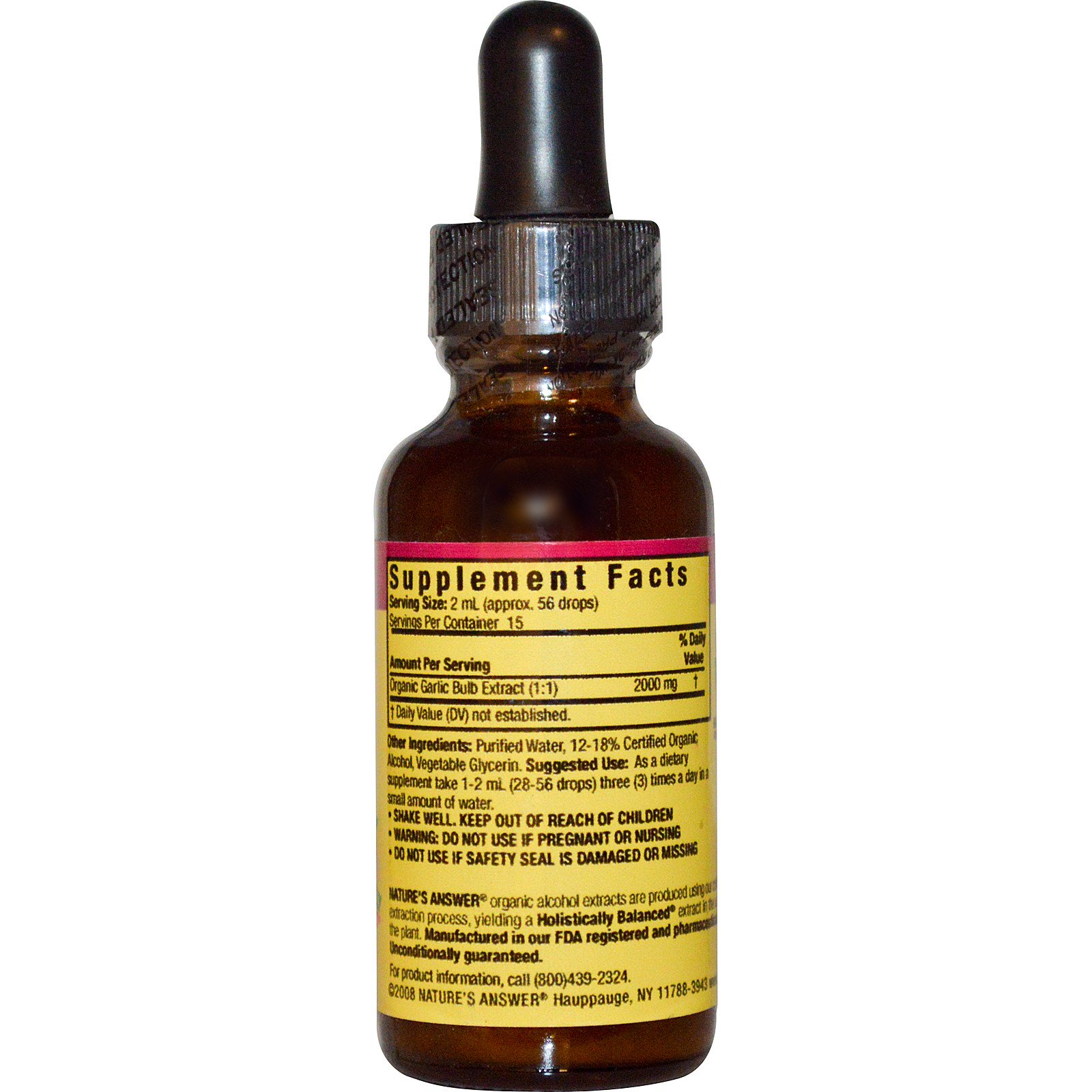 Nature's Answer, Garlic Bulb, Organic Alcohol Extract, 1 fl oz (30 ml)