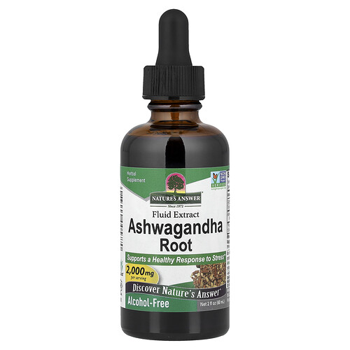 Nature's Answer, Ashwagandha-Wurzel, Flüssigextrakt, alkoholfrei, 60 ml