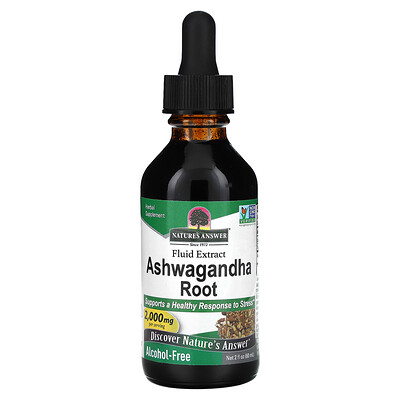 Photos - Vitamins & Minerals Natures Answer Nature's Answer Nature's Answer, Ashwagandha Root, Fluid Extract, Alcohol 