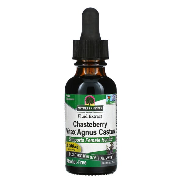 Chasteberry Vitex Agnus Castus, Fluid Extract, Alcohol-Free, 2,000 mg, 1 fl oz (30 ml)