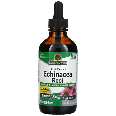Nature's Answer Echinacea Root, Fluid Extract, Alcohol-Free, 1,000 mg, 4 fl oz (120 ml)