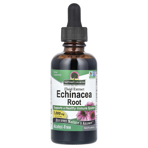 Nature's Answer Echinacea Root, Fluid Extract, Alcohol-Free, 1,000 mg, 2 fl oz (60 ml)