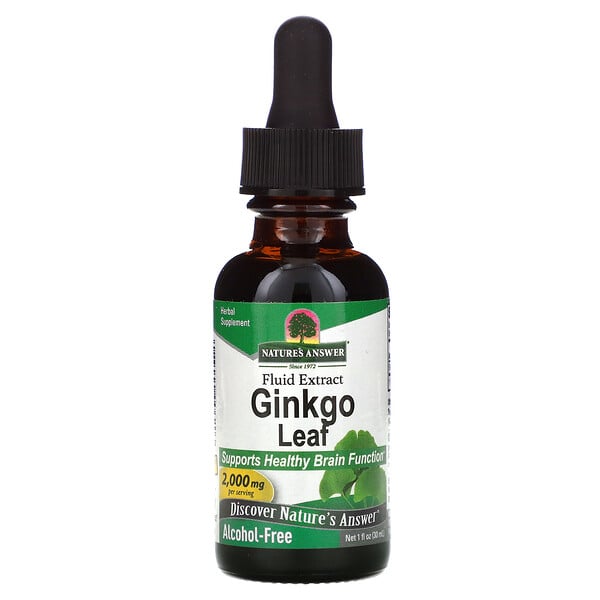 Ginkgo Leaf Fluid Extract, Alcohol-Free, 2,000 mg, 1 fl oz (30 ml)