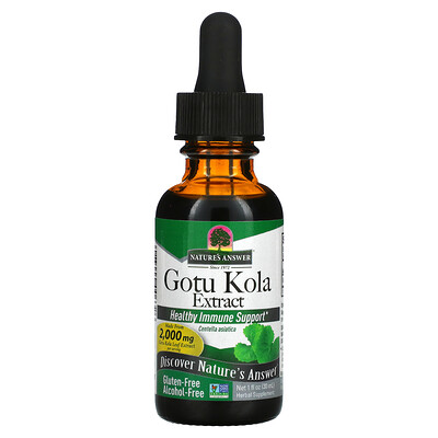 

Nature's Answer Gotu Kola Extract Alcohol-Free 2 000 mg 1 fl oz (30 ml)