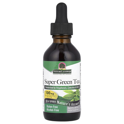 Photos - Other Sports Nutrition Natures Nature's Answer, Super Green Tea, Alcohol-Free, 2 fl oz  NTA-00634 (60 ml)