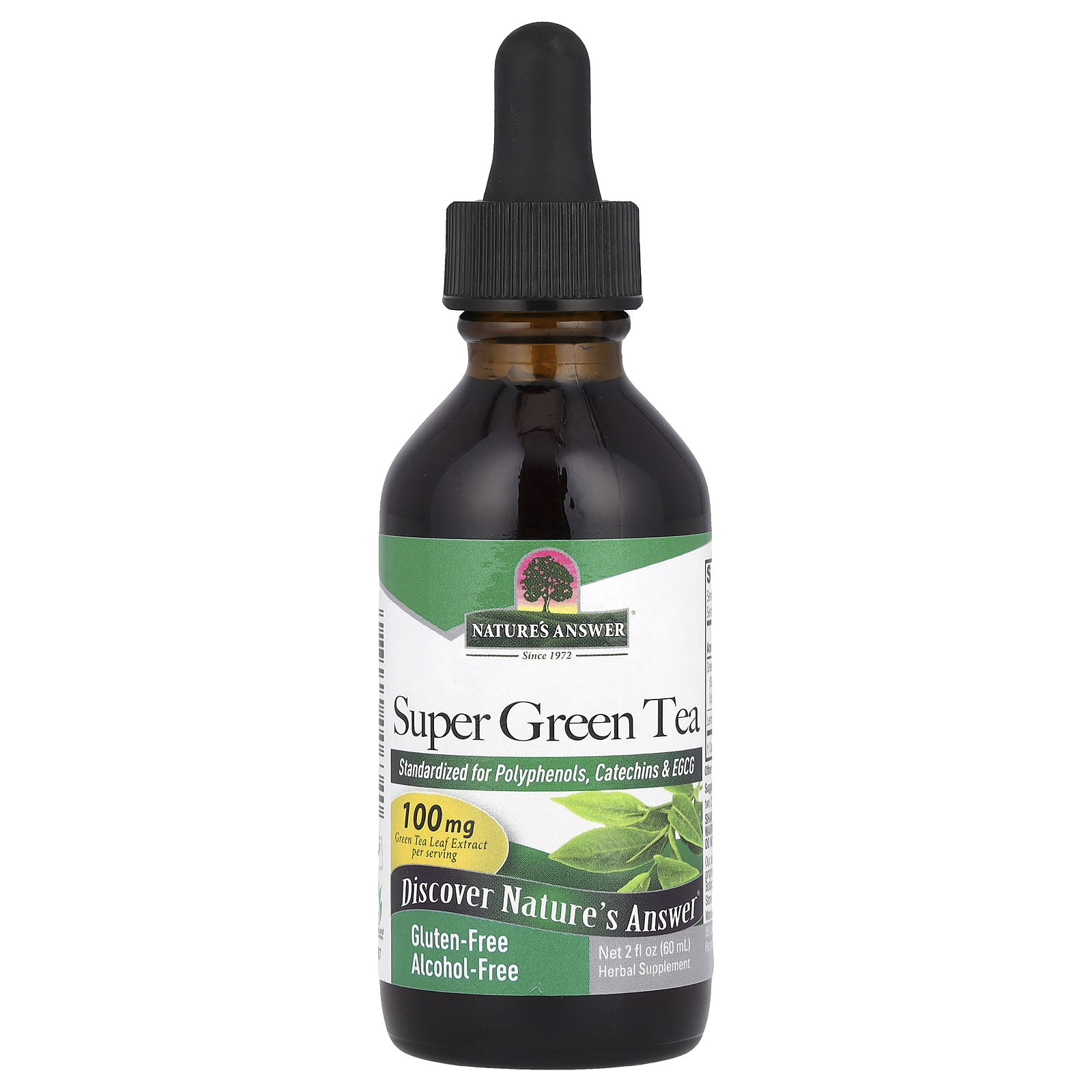 Nature's Answer (네이쳐스 앤서), 슈퍼 녹차, 알코올 무함유, 60ml(2fl oz)