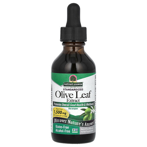 Nature's Answer Olive Leaf Extract, Standardized, Alcohol-Free, 600 mg, 2 fl oz (60 ml)