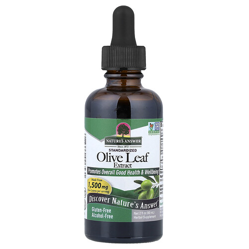 Nature's Answer, Olivenblattextrakt, standardisiert, alkoholfrei, 600 mg, 60 ml (2 fl. oz.)