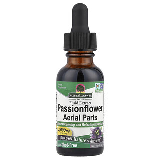 Nature's Answer, Bagian Atas Passionflower, Ekstrak Cairan, Bebas Alkohol, 2.000 mg, 30 ml (1 ons cairan)