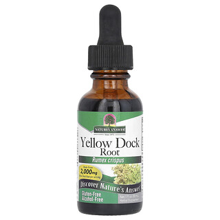 Nature's Answer, Rădăcină de doc galben, fără alcool, 500 mg, 30 ml