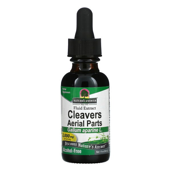 Cleavers Aerial Parts, Fluid Extract, Alcohol Free, 2,000 mg, 1 fl oz (30 ml)